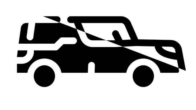 funeral hearse animated line icon funeral hearse sign. isolated on white background