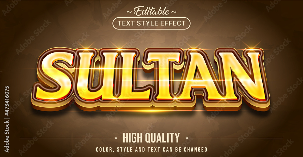 Poster editable text style effect - sultan text style theme.