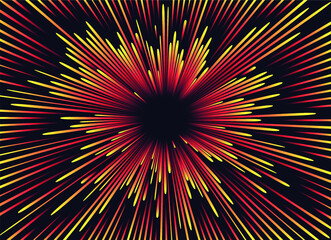 Yellow red warp speed abstract colorful background - obrazy, fototapety, plakaty