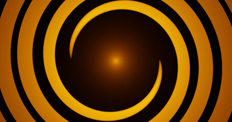 Render with yellow two converging spirals