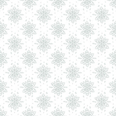 Silver snowflakes pattern. Vector illustration  for prints, greeting cards and wrapping paper, covers and 