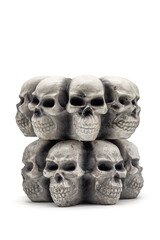 Isolated photos of a candlestick in the form of skulls