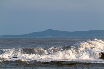 This is the waves arriving at the East Beach of Lossiemouth, Moray, Scotland on Monday 6 December 2021.
