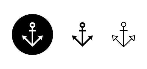 Anchor icons set. Anchor sign and symbol. Anchor marine icon.