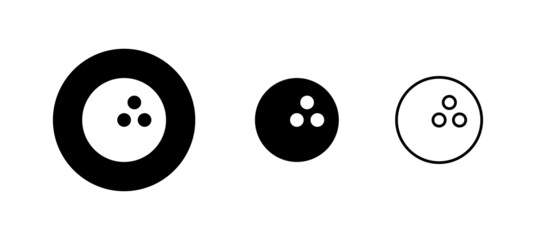 Bowling icons set. bowling ball and pin sign and symbol.