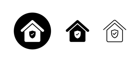 home insurance icons set. home protection sign and symbol