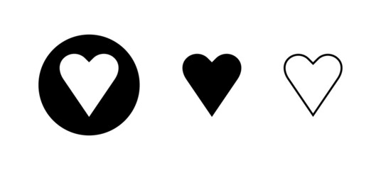 Love icons set. Heart sign and symbol. Like icon vector.
