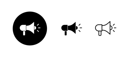 Megaphone icons set. Loudspeaker sign and symbol