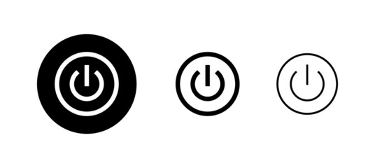Power icons set. Power Switch sign and symbol. Electric power