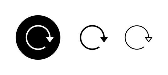 Refresh icons set. Reload sign and symbol. Update icon.