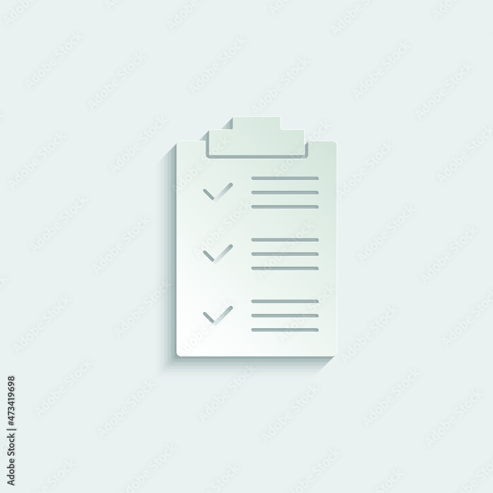 Poster clipboard with checklist icon vector check mark sign