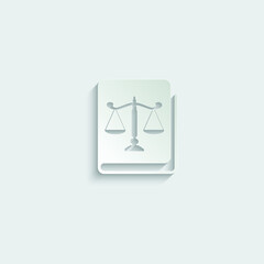 Fototapeta na wymiar law book icon vector scale justice sign