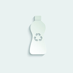 bottle icon with recycle symbol recyclable plastic bottle icon