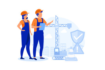 Construction site protection illustration exclusive design inspiration 