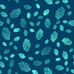 Green line Wooden beam icon isolated seamless pattern on blue background. Lumber beam plank. Vector