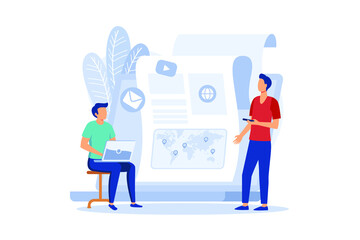 Content marketing illustration exclusive design inspiration. 