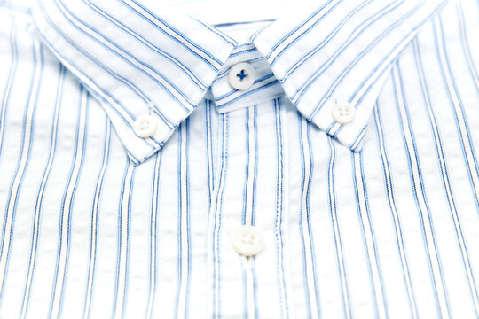 Background Details Of A White Shirt With Light Blue Stripes