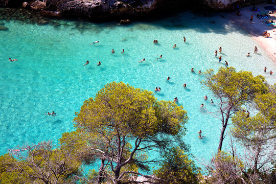 menorca island. bathing area in Macarena beach