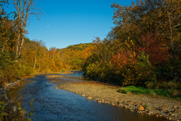 Lazy creek amid autumn colors in Ohio