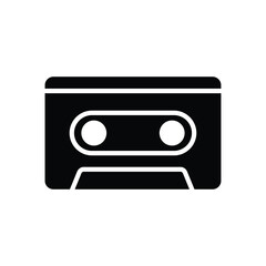 vector cassette tape icon in flat style