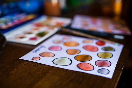 Art Project Inspired by Color. Watercolor for Children with Bright Mix