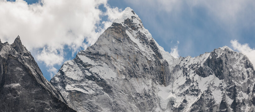 Detail of a snow capped mountain, Himalayas, Nepal
