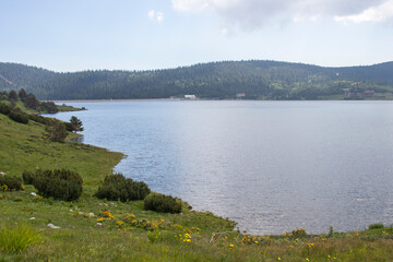 Fototapeta premium Landscape of Belmeken Dam, Rila mountain, Bulgaria