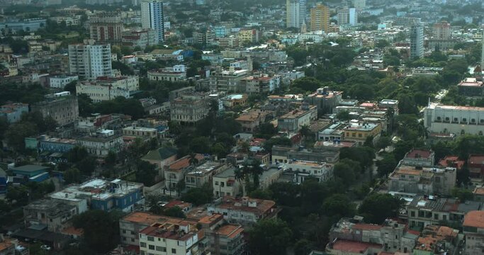Aerial shot of Vedado Havana, Cuba