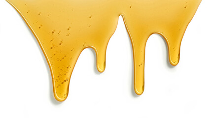 flowing honey on white background