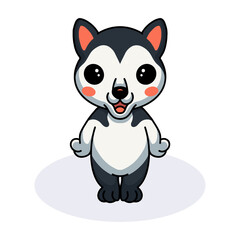 Cute little husky dog cartoon standing
