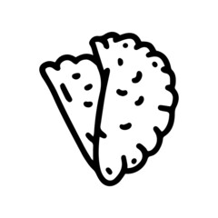 empanada line vector doodle simple icon design