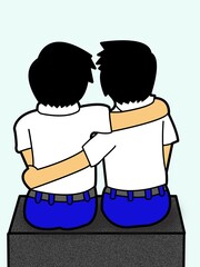 cute cartoon on white background