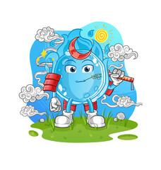 Obraz na płótnie Canvas blue comet samurai cartoon. cartoon mascot vector