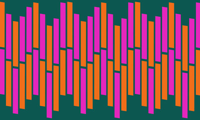 turkish green background with pink and orange plaid