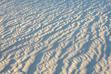 Long Shadows Of Textured Sand Fill The Frame