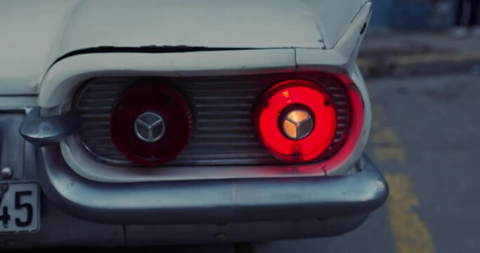 car indicator light on classic car in Havana, Cuba