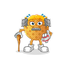 waffle white haired old man. character vector