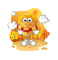 Obraz na płótnie Canvas waffle in the autumn. cartoon mascot vector