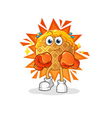 waffle boxer character. cartoon mascot vector