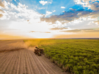 Harvesting sugarcane as part of biofuels production in Brazil