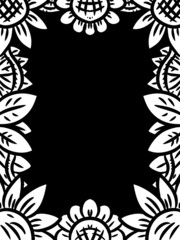 black and white of plant frame background