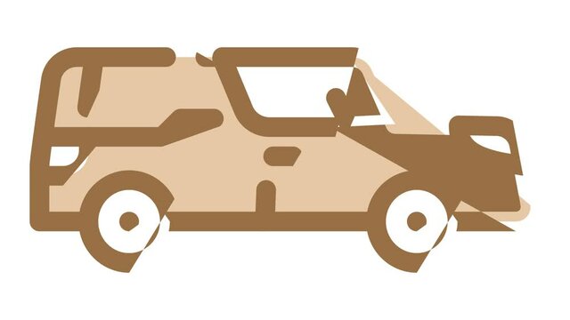 funeral hearse animated color icon funeral hearse sign. isolated on white background