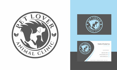 Horse, Dog, Cat Animal Logo Design Vector Template
