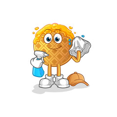 waffle cleaner vector. cartoon character