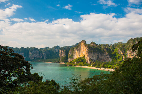 scenic view of Railay beach from elevated viewpoint