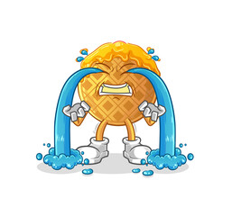 waffle crying illustration. character vector