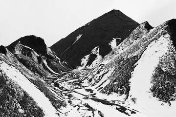 Gravel Pit Covered in Snow Looks like Mini Mountains