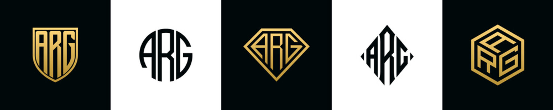 Initial letters ARG logo designs Bundle