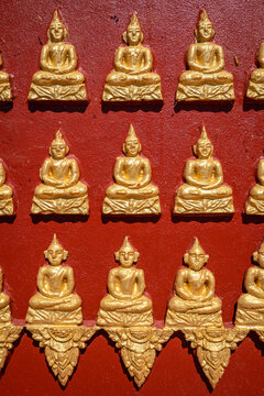 Buddha statues on Dhart Zom Doi Kabar Aye Pagoda, Kengtung, Myanmar