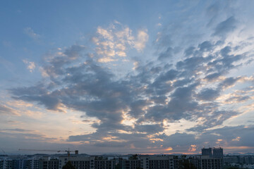 Beautiful view of the clouds at dawn.